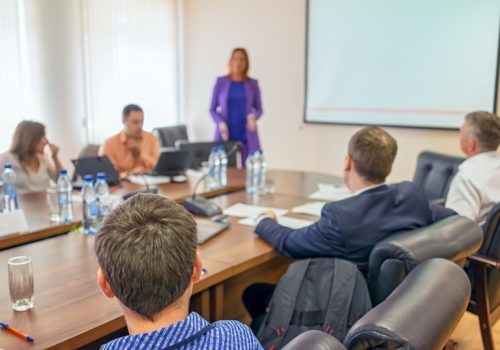 Business meeting in a conference room